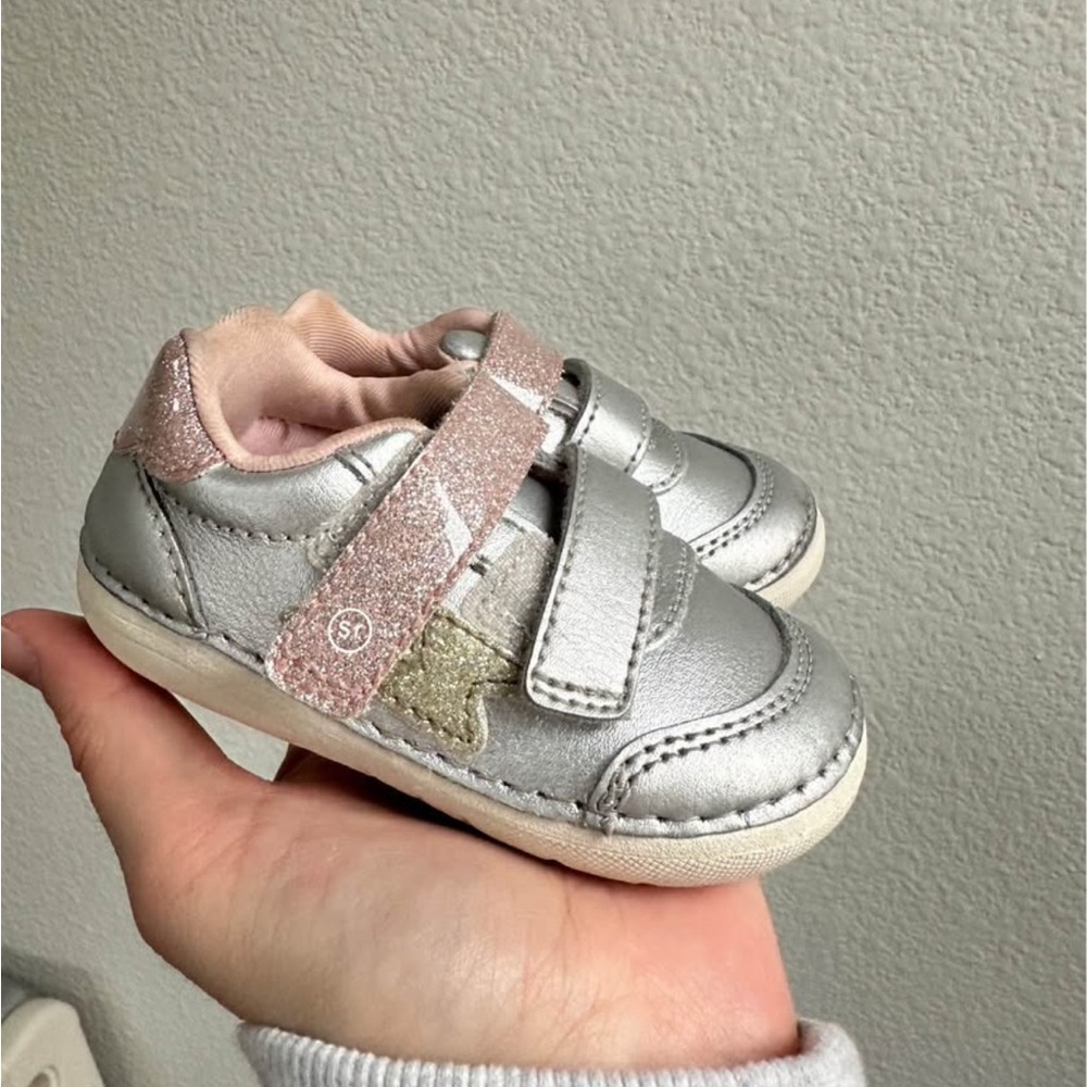 Stride Rite Infant Sneakers in Silver and Pink